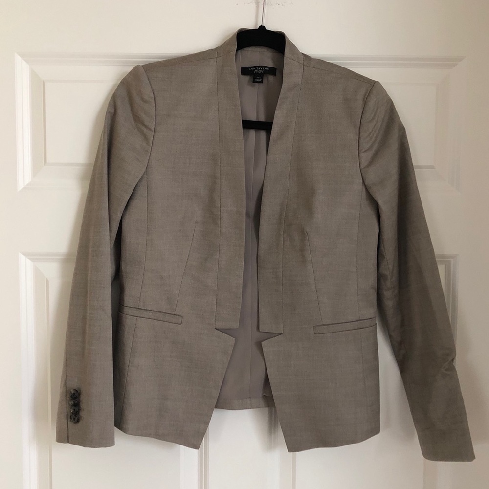 Ann Taylor Open Blazer Micro Collar Petites 2P